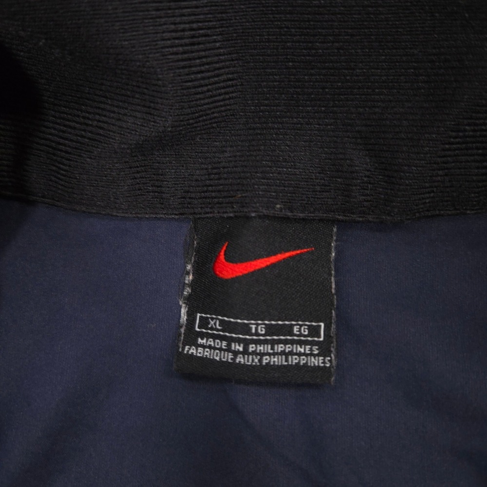 Vintage Nike Windbreaker Jacket Mens XL Navy Spell Out Zipper Placket Pockets - Picture 9 of 14